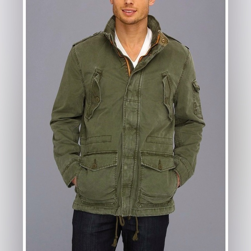 Lucky Brand Men’s Northstar Military Jacket Sporty Utility Rugged Green Size S